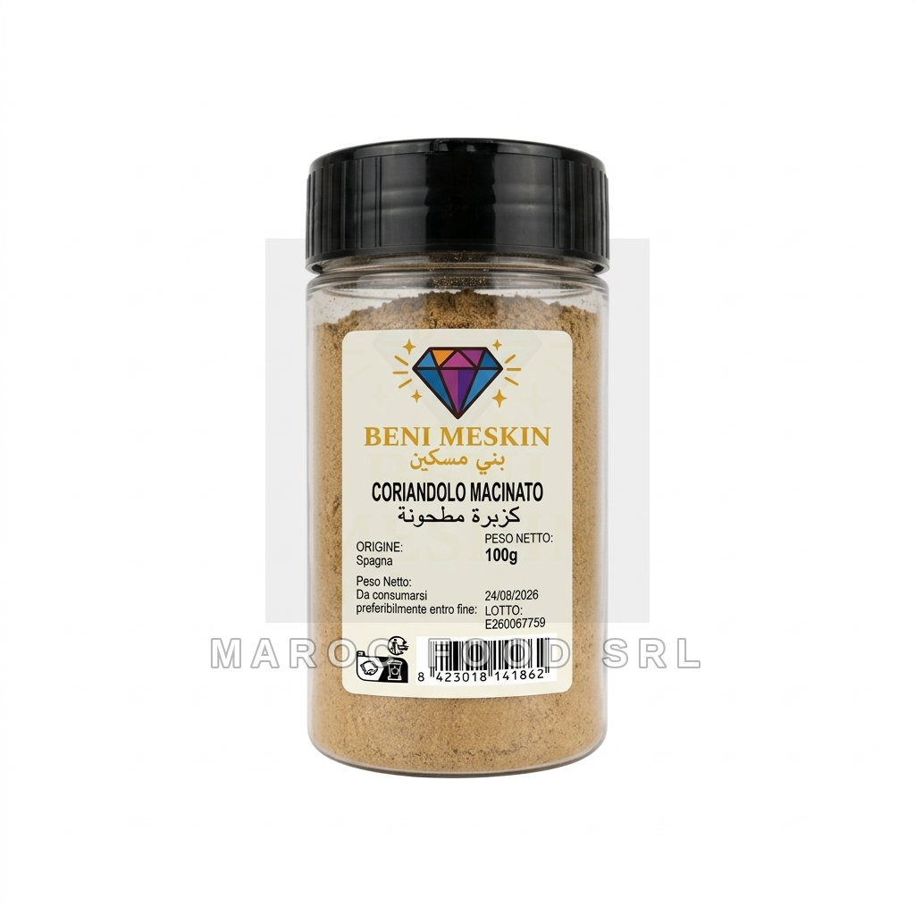 Coriandolo Macinato Barattolo — Spezie & Aromi Marocfood Srl